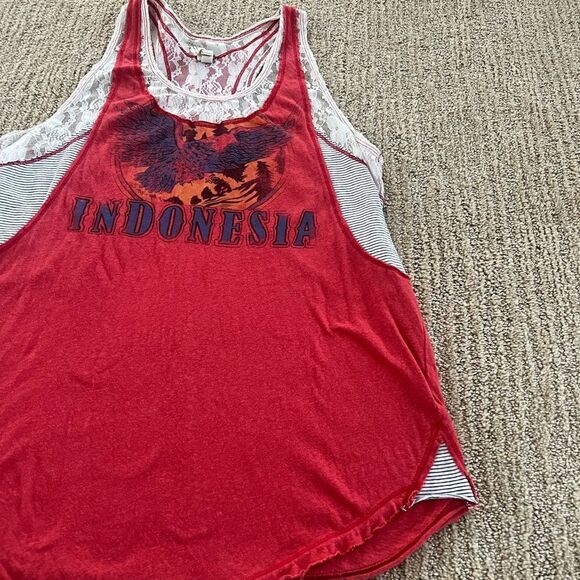 Free People Red Boho Tank Top - Picture 7 of 7